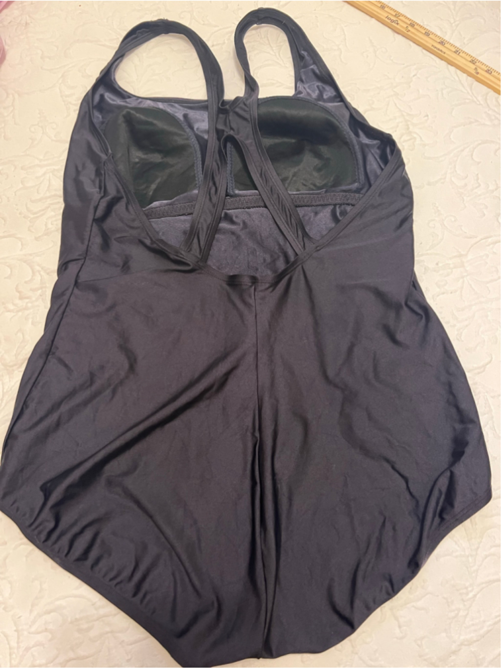 Women's Speedo One Piece Crossback Princess Sean Swimsuit Black Size 24 - Picture 4 of 8